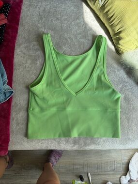 lululemon athletica Ribbed V-Neck Crop Tank in Bright Lime Green